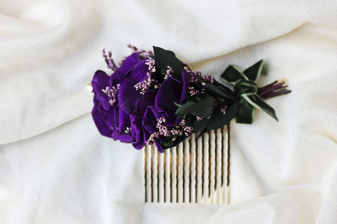 Sculptural metal bridal hair comb with geometric architectural design detail