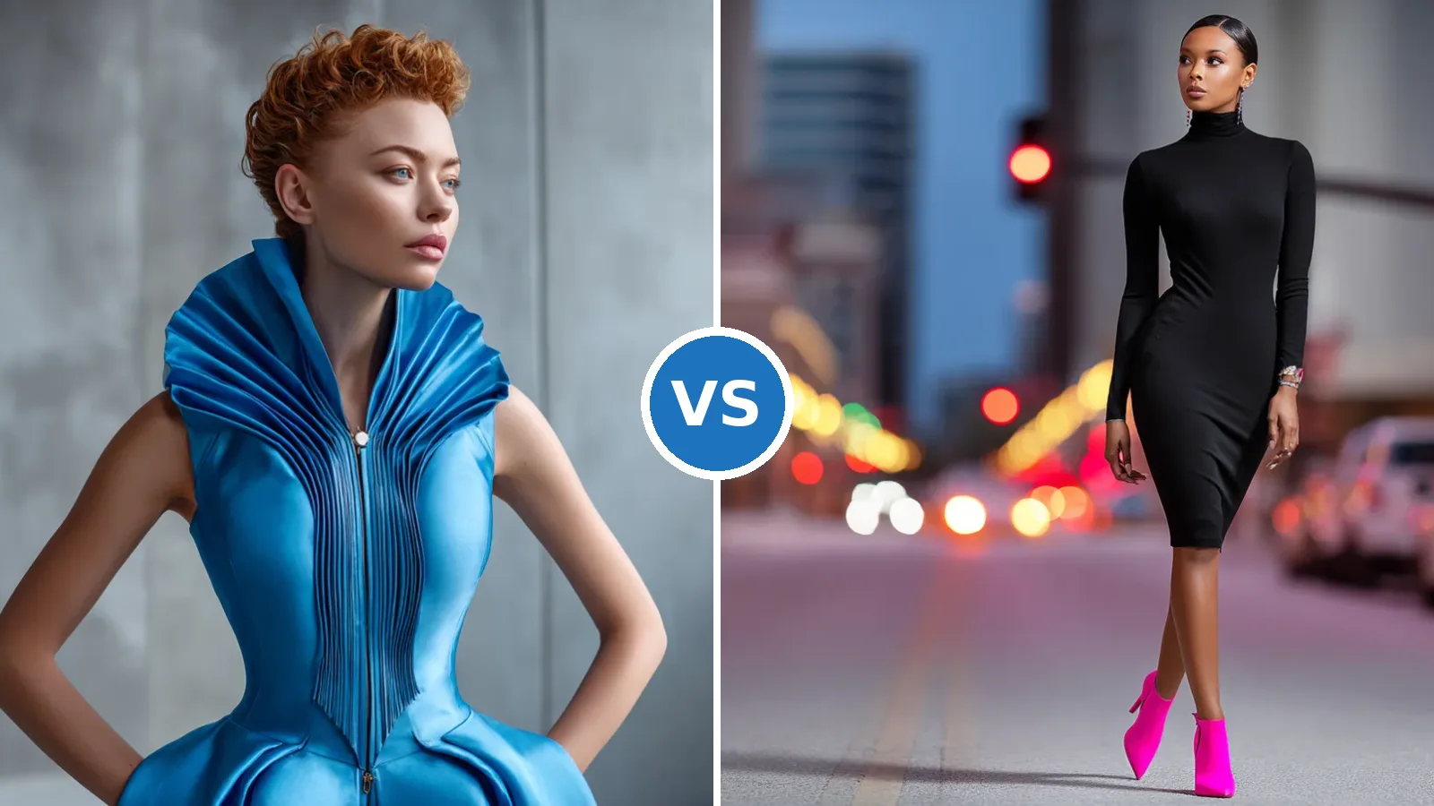 Blue Dress or Black Outfit Ideas for Work and Evening